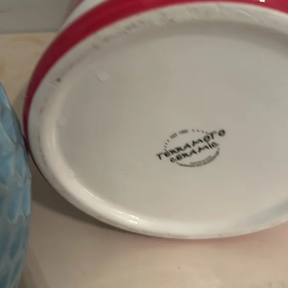 TERRAMOTO CERAMIC Canister red and white stripe - Picture 3 of 5